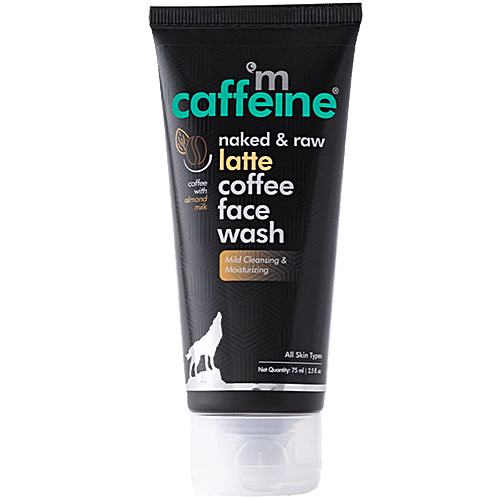 mCaffeine Naked & Raw Latte Coffee Face Wash - With Almond Milk, Moisturising, For All Skin Types, 75 ml  