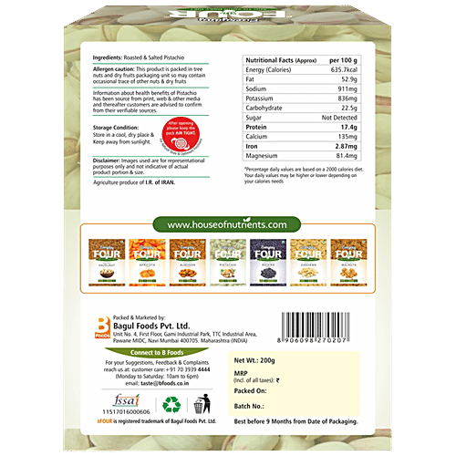 Buy Everyday Four Pistachio Nuts Roasted & Lightly Salted, Low Cholesterol, Helps In Digestion