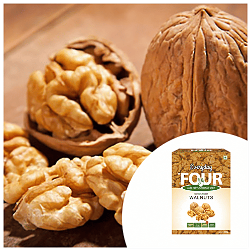 Everyday Four Walnuts/Akhrot - Rich In Antioxidant & Omega 3, Cholesterol Free, 200 g Box 