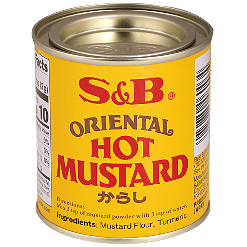 S&B Oriental Hot Mustard Powder - For Japanese & Chinese Dishes, 85 g Tin