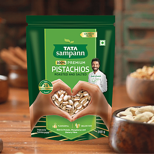 Tata Sampann Premium Pistachios - Roasted & Salted, 200 g Pouch 