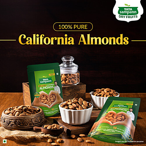 Tata Sampann California Almonds, 500 g  Crunchy Nuts, Rich in Protein & Dietary Fibre, Rich in Magnesium & Phosphorus