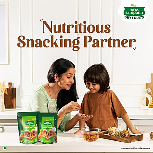 Tata Sampann California Almonds, 500 g  Crunchy Nuts, Rich in Protein & Dietary Fibre, Rich in Magnesium & Phosphorus