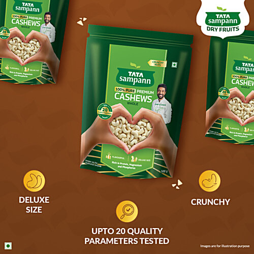 Tata Sampann Premium Cashews, 500 g Rich in Protein, Rich in Magnesium & Phosphorus, Crunchy Nuts