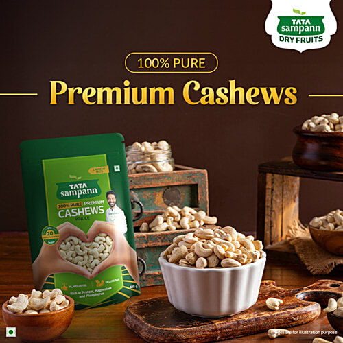 Tata Sampann Premium Cashews, 500 g Rich in Protein, Rich in Magnesium & Phosphorus, Crunchy Nuts