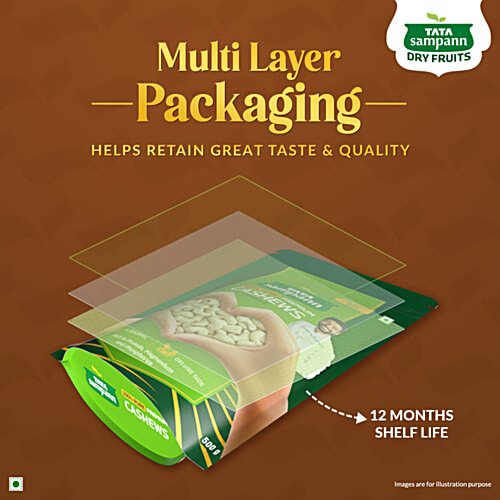 Tata Sampann Premium Cashews, 500 g Rich in Protein, Rich in Magnesium & Phosphorus, Crunchy Nuts