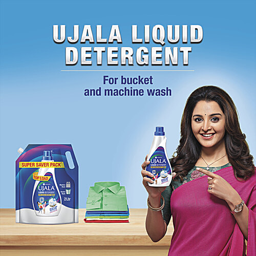 Ujala Liquid Detergent - Top Load/ Bucket Wash, 800 ml Bottle Instant Dirt Dissolvers, Refreshing Fragrance, Kills 99.9% Germs
