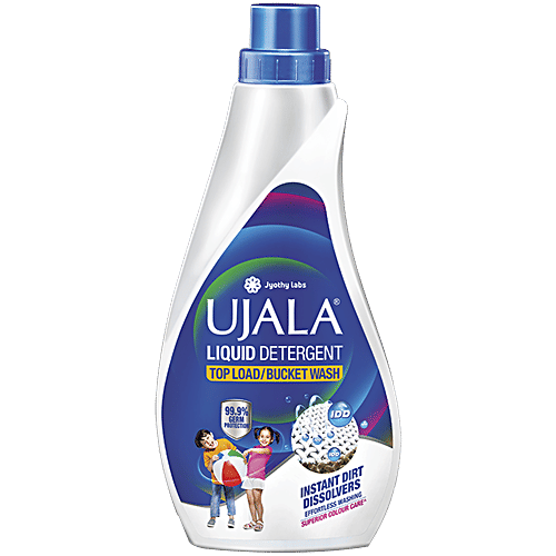 Ujala Liquid Detergent - Top Load/ Bucket Wash, 800 ml Bottle Instant Dirt Dissolvers, Refreshing Fragrance, Kills 99.9% Germs