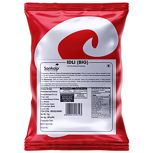 Sankalp Frozen Idli - Ready To Eat, Tasty, Soft & Spongy, 1 kg Pouch 