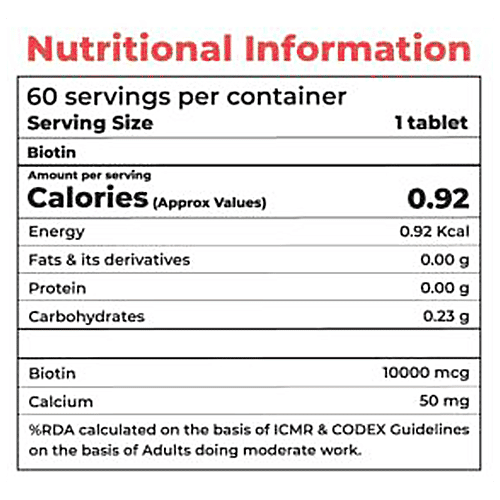 Boldfit Biotin Tablet - For Healthy Skin, Hair, 60 pcs  