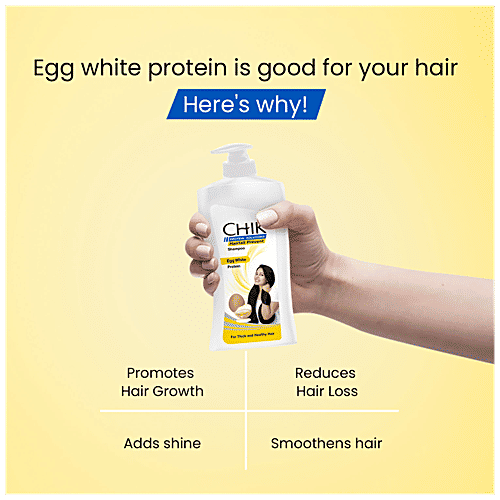 Chik Protein Solutions Hairfall Prevent Shampoo - With Egg White, For Thick & Healthy Hair, For Men & Women, 650 ml  
