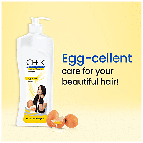 Chik Protein Solutions Hairfall Prevent Shampoo - With Egg White, For Thick & Healthy Hair, For Men & Women, 650 ml  