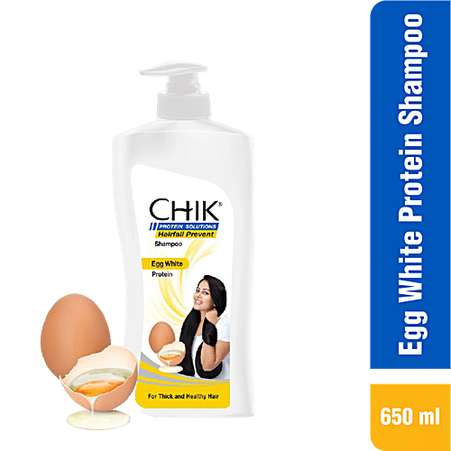 Chik Protein Solutions Hairfall Prevent Shampoo - With Egg White, For Thick & Healthy Hair, For Men & Women, 650 ml  