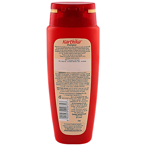 Karthika Hair Fall Shield Shampoo - Enriched With Shikakai & Hibiscus, For Long & Thick Hair, For Men & Women, 175 ml  