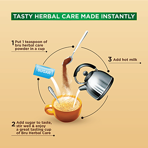 BRU Herbal Care - Spiced Coffee Mix, With 4 Ayurvedic Ingredients, Helps Alleviate Cough & Cold, 50 g  