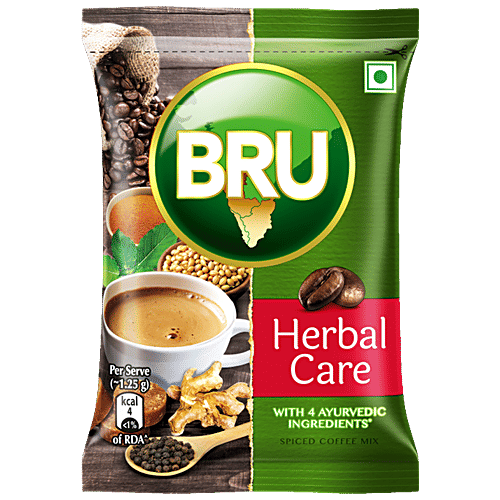 BRU Herbal Care - Spiced Coffee Mix, With 4 Ayurvedic Ingredients, Helps Alleviate Cough & Cold, 50 g  