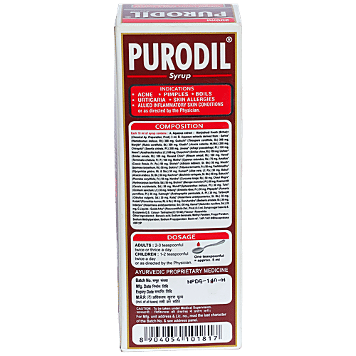 Buy AIMIL Purodil Syrup Fights Acne & Pimples Online at Best Price of