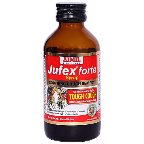 Buy AIMIL Jufex Forte Syrup Provides Relief From Cough, Sore Throat