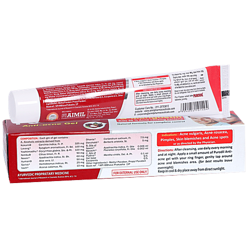 Aimil Purodil Anti-Acne Gel - Natural Formula, For Skin Infections, Fights Acne & Pimples, 20 g  
