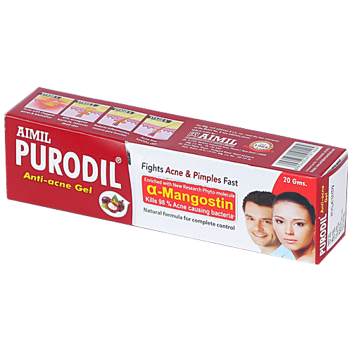 Aimil Purodil Anti-Acne Gel - Natural Formula, For Skin Infections, Fights Acne & Pimples, 20 g  