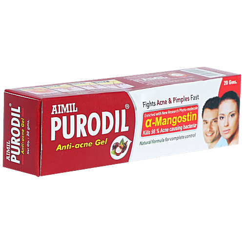 Aimil Purodil Anti-Acne Gel - Natural Formula, For Skin Infections, Fights Acne & Pimples, 20 g  