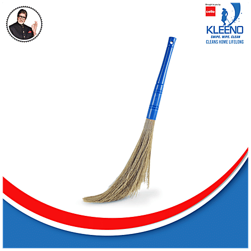 Kleeno by Cello Eco Swachh Grass Broom - High Quality, Easy To Use, Blue, 1 pc