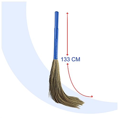 Kleeno by Cello Eco Swachh Grass Broom - High Quality, Easy To Use, Blue, 1 pc