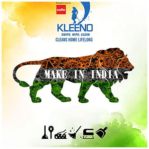 Kleeno by Cello Eco Swachh Grass Broom - High Quality, Easy To Use, Blue, 1 pc