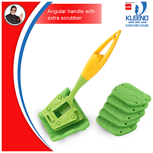 Kleeno by Cello Angular Handle - With Scrubber, High Quality, Easy To Use, 1 pc  