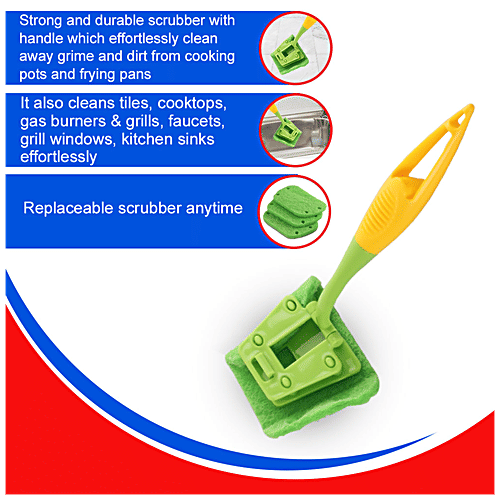 Kleeno by Cello Angular Handle - With Scrubber, High Quality, Easy To Use, 1 pc  