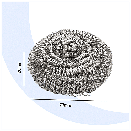 Kleeno by Cello Stainless Steel Scrub Pad - High Quality, Durable, Easy To Use, Small, Silver, 6 pcs