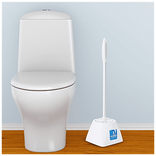Kleeno by Cello Eco Round Toilet Brush - With Stand, High Quality, Durable, Easy To Use, Blue, 1 pc