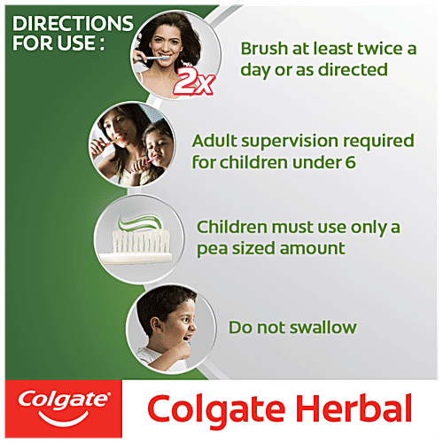 Colgate Herbal Anticavity Toothpaste - Goodness Of Natural Ingredients, For Healthy Teeth, 200 g (Buy 2 Get 1 Free) 