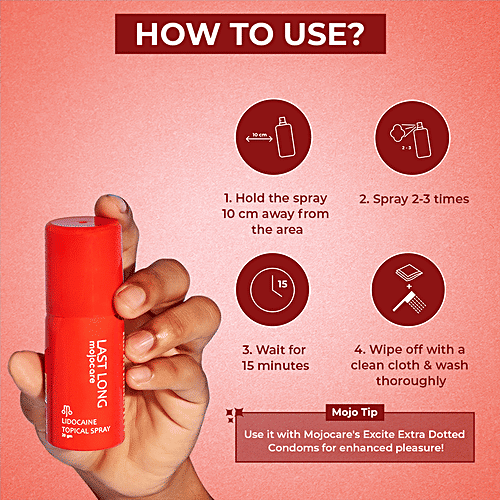 Buy Mojocare Last Long Lidocaine Topical Spray NonSticky, For Men Online at Best Price of Rs