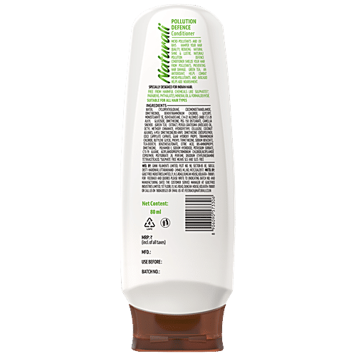 Naturali Pollution Defence Conditioner - Detoxifies & Softens Hair, Green Tea & Avocado, 80 ml  