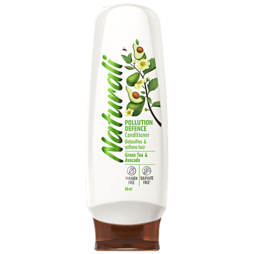 Naturali Pollution Defence Conditioner - Detoxifies & Softens Hair, Green Tea & Avocado, 80 ml  