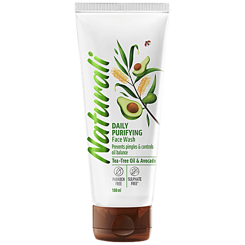 Naturali Daily Purifying Face Wash - Prevents Pimples & Controls Oil Balance, Tea Tree oil & Avocado, 100 ml  