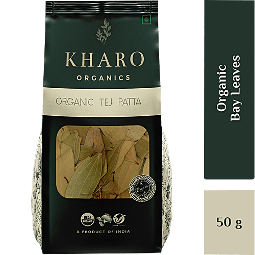Kharo Organics Organic Tej Patta/Bay Leaves - Non GMO, Preservative & Chemical Free, 50 g Pouch 