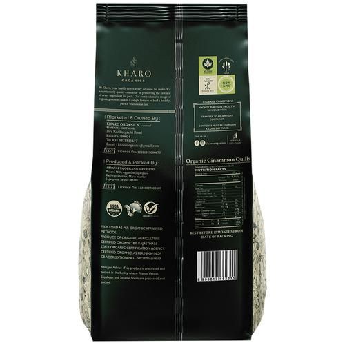 Kharo Organics Organic Dalchini/Cinnamon Sticks - Non GMO, High In Nutrition, Chemical Free, 50 g  