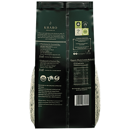 Kharo Organics Organic Kalonji/Black Cumin Seeds - Non GMO, Preservative & Chemical Free, 100 g Pouch 