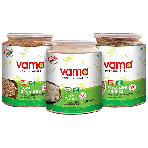 Buy Vama Soya Flour Vegan, Enriched With Protein, Vitamins & Minerals