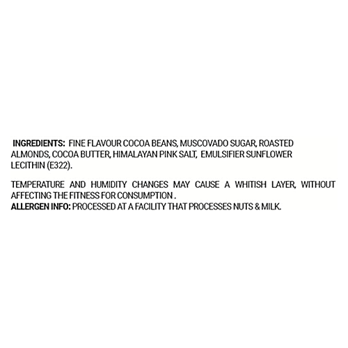 Paul And Mike Roasted Almonds & Himalayan Pink Salt Chocolate - 72% Vegan Dark, No Refined Sugar, Natural, 68 g  