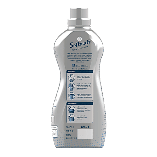 Wipro Softouch After Wash Fabric Conditioner - Anti Sweat Smell, 800 ml  with unbeatable fragrance & comfort