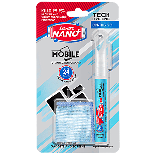 Luxor Nano Mobile Disinfectant On The Go Cleaner - Provides Long Lasting Protection, 2 pcs Blister Pack 
