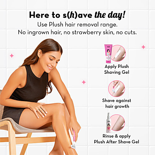 Plush 5 Blades Razor - With Aloe Vera & Vitamin E-Strip, For Normal, Sensitive Skin, 1 pc  