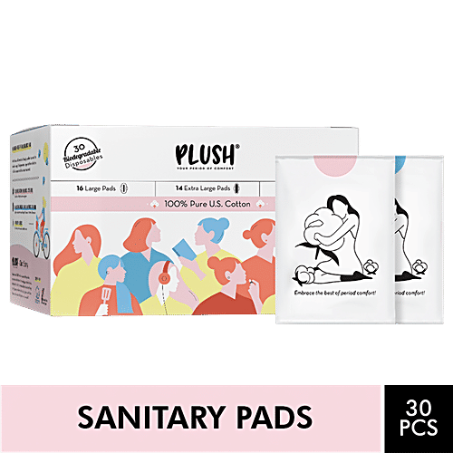 Buy Plush Sanitary Pad With Disposable Pouches & Panty Liners, 100