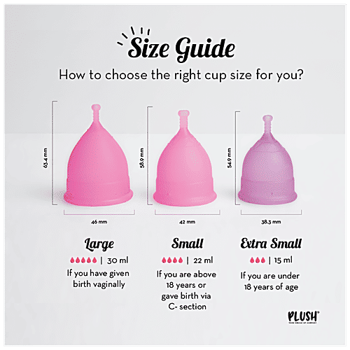 Plush Menstrual Cup - With Cotton Carry Pouch, Reusable, Up To 10 Hours Protection, L, 1 pc