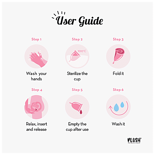 Plush Menstrual Cup - With Cotton Carry Pouch, Reusable, Up To 10 Hours Protection, L, 1 pc