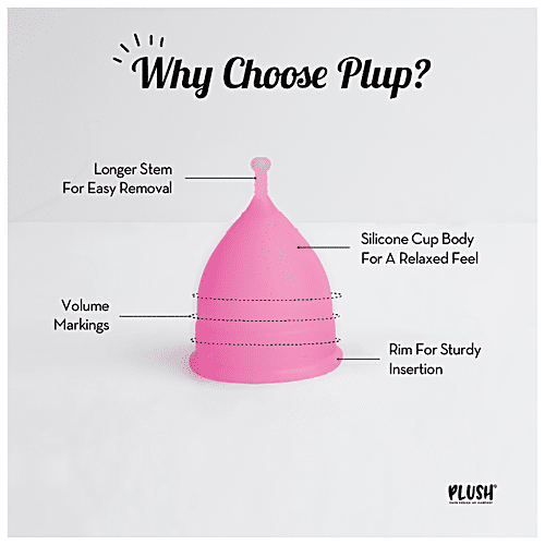 Plush Menstrual Cup - With Cotton Carry Pouch, Reusable, Up To 10 Hours Protection, L, 1 pc