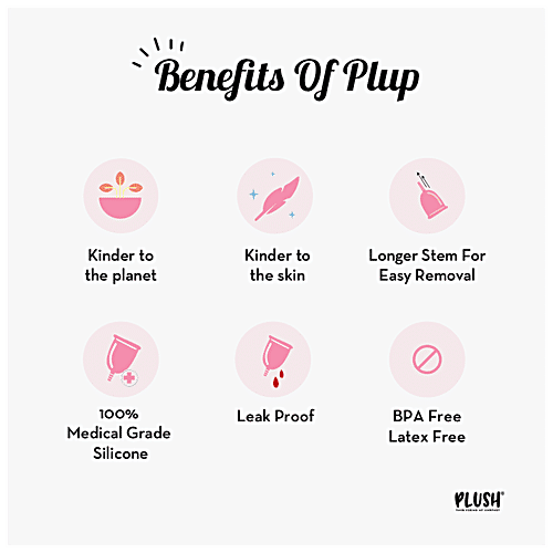 Plush Menstrual Cup - With Cotton Carry Pouch, Reusable, Up To 10 Hours Protection, L, 1 pc